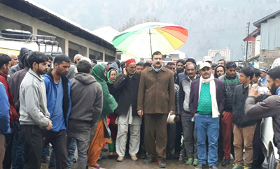 NC MLC Sajjad Kichloo interacting with people from Padder area in Kishtwar. NC MLC Sajjad Kichloo interacting with people from Padder area in Kishtwar.