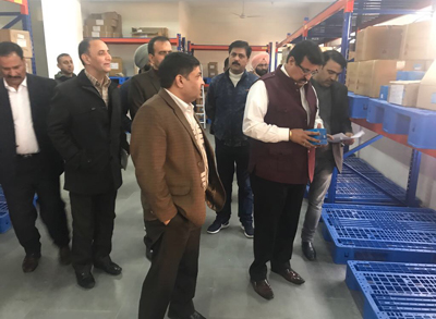 VC JKMSCL during visit to drugs ware house on Tuesday. VC JKMSCL during visit to drugs ware house on Tuesday.