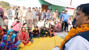 NPP leader Harsh Dev Singh addressing public meeting in Ramnagar on Saturday. NPP leader Harsh Dev Singh addressing public meeting in Ramnagar on Saturday.