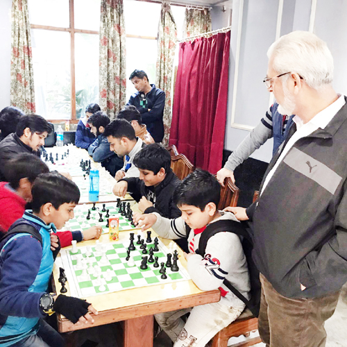 Players in action during a match of State Chess Championship in Jammu. Players in action during a match of State Chess Championship in Jammu.