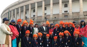 Union Minister Dr Jitendra Singh interacting with a group of students of Kathua who called on him at Parliament House, New Delhi on Wednesday. Also seen is Kathua born BJP MP from Uttar Pradesh, Anju Bala. Union Minister Dr Jitendra Singh interacting with a group of students of Kathua who called on him at Parliament House, New Delhi on Wednesday. Also seen is Kathua born BJP MP from Uttar Pradesh, Anju Bala.