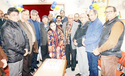 Officials of UCO Bank during Foundation Day celebrations at Jammu on Saturday. Officials of UCO Bank during Foundation Day celebrations at Jammu on Saturday.