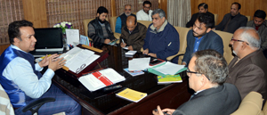 Minister for FCS&CA, Ch Zulfkar Ali chairing a meeting at Jammu on Wednesday. Minister for FCS&CA, Ch Zulfkar Ali chairing a meeting at Jammu on Wednesday.