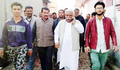 Former Minister and senior NC leader Ajay Sadhotra during his visit to a border area in Marh Block. Former Minister and senior NC leader Ajay Sadhotra during his visit to a border area in Marh Block.
