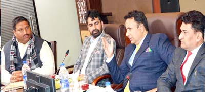 FCS&CA Minister, Ch Zulfkar Ali chairing a meeting at Jammu on Tuesday. FCS&CA Minister, Ch Zulfkar Ali chairing a meeting at Jammu on Tuesday.