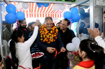 Speaker Legislative Assembly Kavinder Gupta inaugurating a restaurant in Jammu. Speaker Legislative Assembly Kavinder Gupta inaugurating a restaurant in Jammu.
