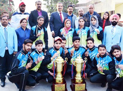 Medal winners of Indian Blind and Para Judo Association posing along with Prof Amitabh Mattoo, Advisor to CM and other dignitaries. Medal winners of Indian Blind and Para Judo Association posing along with Prof Amitabh Mattoo, Advisor to CM and other dignitaries.