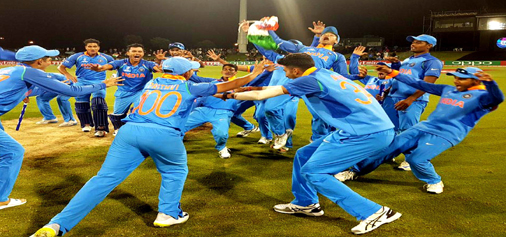 Indian players of Under-19 cricket team celebrating after beating Australia in Final of Under-19 World Cup 2018, at Bay Oval, Mount Maunganui in Tauranga city on Saturday. (UNI) Indian players of Under-19 cricket team celebrating after beating Australia in Final of Under-19 World Cup 2018, at Bay Oval, Mount Maunganui in Tauranga city on Saturday. (UNI)
