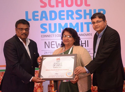 Principal of Jammu Sanskriti School Kathua Shuchita Gupta receiving award during 6th School Leadership Summit at New Delhi. Principal of Jammu Sanskriti School Kathua Shuchita Gupta receiving award during 6th School Leadership Summit at New Delhi.