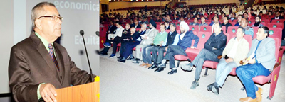 Dr UC Sharma, Ex-National Coordinator (NATP) ICAR delivering lecture in the ongoing national conference at SKUAST-Jammu on Friday. Dr UC Sharma, Ex-National Coordinator (NATP) ICAR delivering lecture in the ongoing national conference at SKUAST-Jammu on Friday.