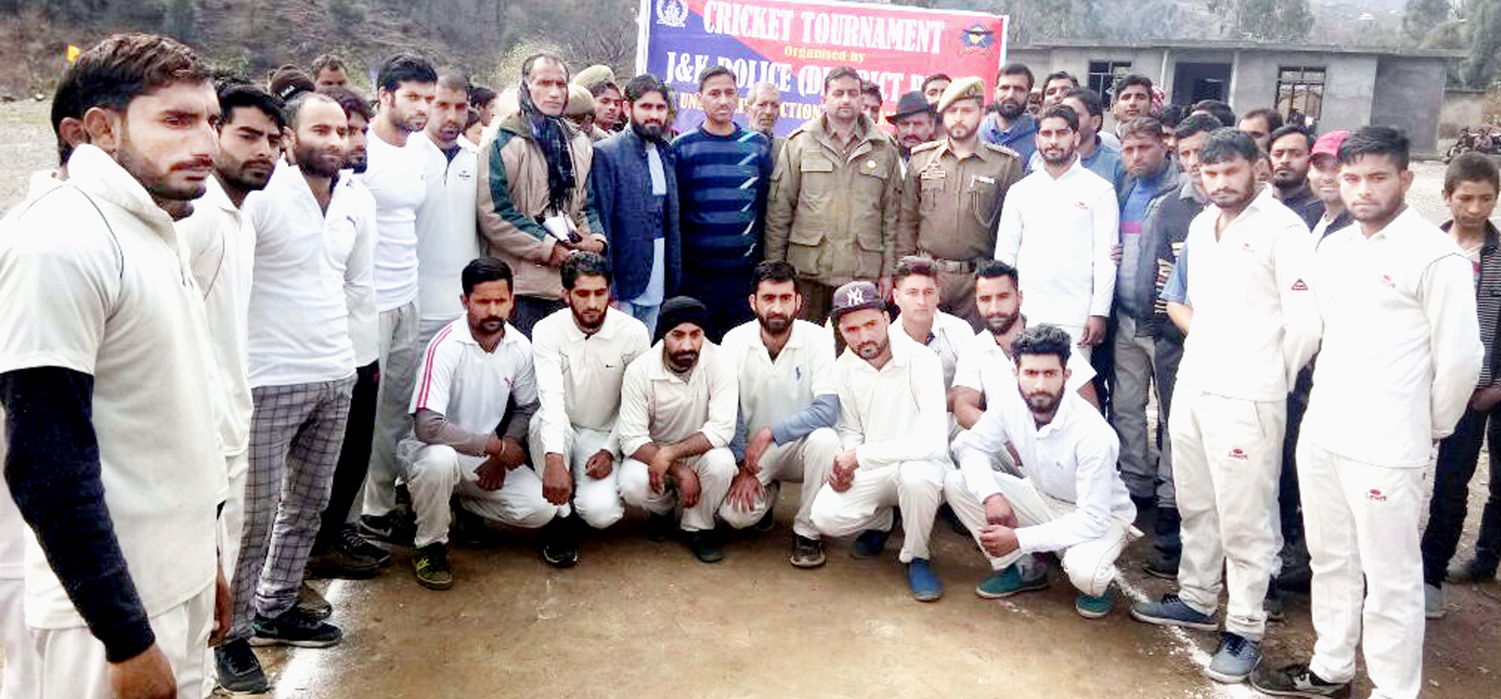 Winners of T20 Tournament under CAP organized by Reasi Police posing for a photograph on Thursday. Winners of T20 Tournament under CAP organized by Reasi Police posing for a photograph on Thursday.