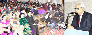 Governor N N Vohra addressing workshop at LBM School for Sightless Girls, Jammu. Governor N N Vohra addressing workshop at LBM School for Sightless Girls, Jammu.