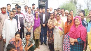 MLC, Vibodh Gupta with local people during his tour to border village of Rajouri on Wednesday. MLC, Vibodh Gupta with local people during his tour to border village of Rajouri on Wednesday.