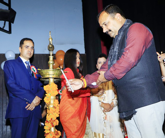 MLC Vikram Randhawa lighting ceremonial lamp during Annual Day celebration of Little Champs Play Way School in Jammu. MLC Vikram Randhawa lighting ceremonial lamp during Annual Day celebration of Little Champs Play Way School in Jammu.