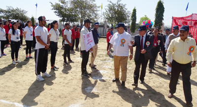 Students performing activity in presence of dignitaries during 2nd Abhishek Sports Meet at YCET in Jammu. Students performing activity in presence of dignitaries during 2nd Abhishek Sports Meet at YCET in Jammu.