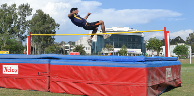 Athlete making a successful attempt during high jump at JU. Athlete making a successful attempt during high jump at JU.