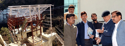 Governor NN Vohra inspecting work on passenger ropeway at Bhawan. Governor NN Vohra inspecting work on passenger ropeway at Bhawan.