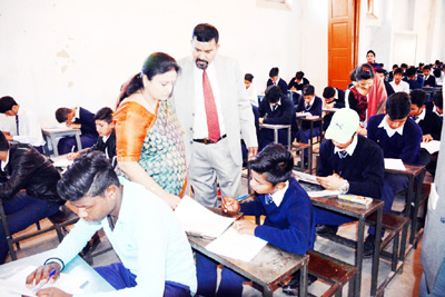 MoS for Education Priya Sethi inspecting examination center in Jammu on Tuesday. MoS for Education Priya Sethi inspecting examination center in Jammu on Tuesday.