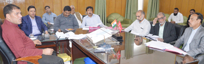 Deputy Speaker Nazir Ahmed Gurezi chairing a meeting at Jammu on Monday. Deputy Speaker Nazir Ahmed Gurezi chairing a meeting at Jammu on Monday.