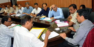 Divisional Commissioner Jammu Sanjeev Verma chairing a meeting on Saturday. Divisional Commissioner Jammu Sanjeev Verma chairing a meeting on Saturday.