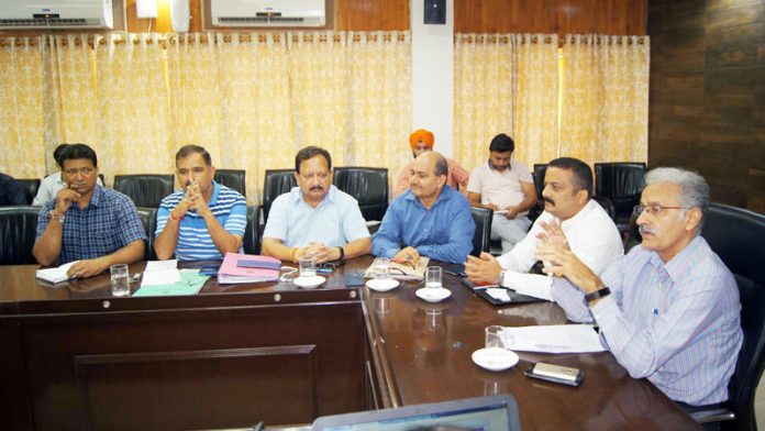 Commissioner JMC Arvind Kotwal chairing a meeting on Wednesday.