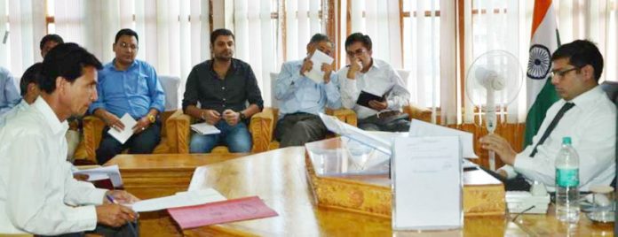 DC Kargil chairing a meeting on Tuesday.