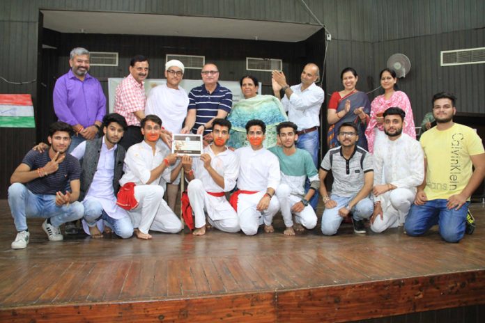 Winners of One-Act Play Competition being awarded by Dean Academic Affairs, JU.
