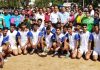 Winners of Divisional Level Inter-District Volleyball Tournament posing for group photograph at Udhampur.