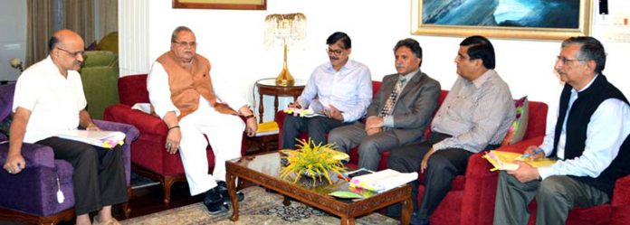 Governor Satya Pal Malik presiding over the SAC meeting in Srinagar on Wednesday.