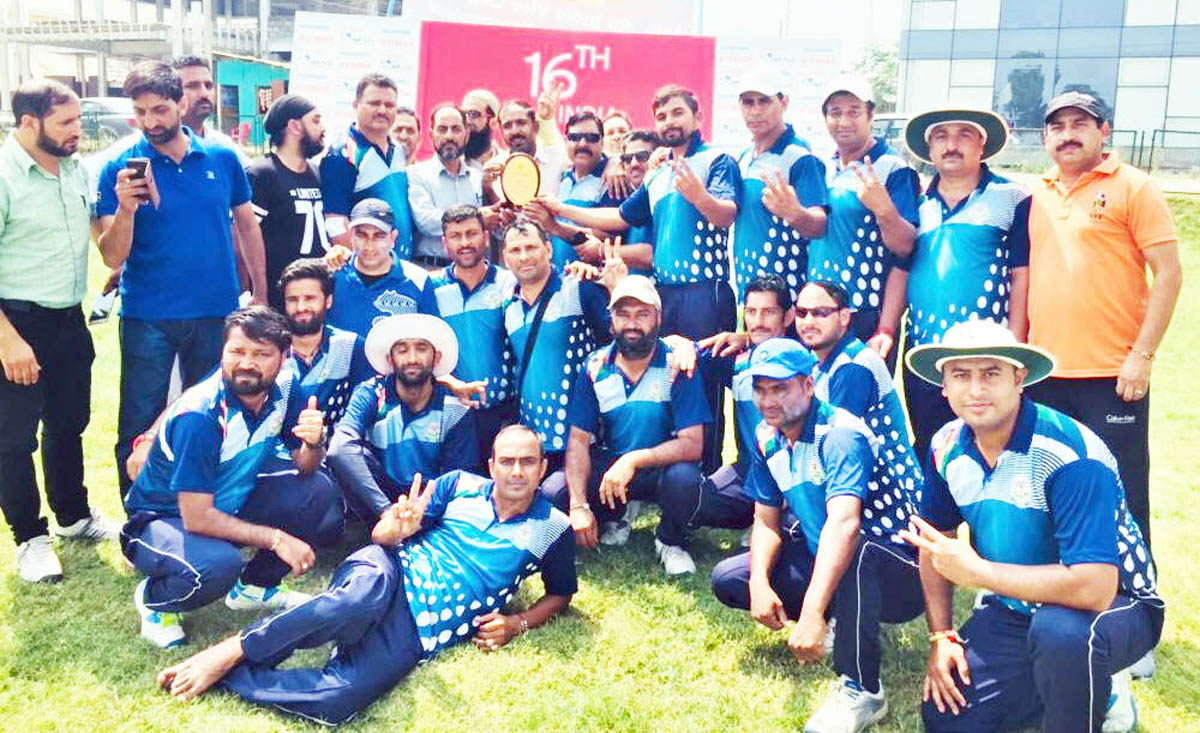 JU Employees team posing for a group photograph after scripting victory over KU in Srinagar. JU Employees team posing for a group photograph after scripting victory over KU in Srinagar.