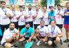 Jammu Runners Group posing for a photograph after winning medals in Half Marathon at Ludhiana in Punjab.