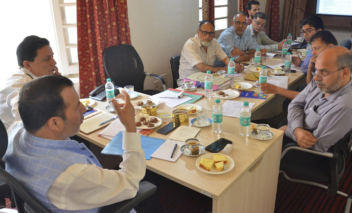 Secretary, Department of Disaster Management Farooq Ahmad Shah chairing a meeting in Srinagar. Secretary, Department of Disaster Management Farooq Ahmad Shah chairing a meeting in Srinagar.