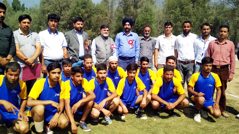 Winners posing along with dignitaries and officials during Khelo India Games at Ganderbal. Winners posing along with dignitaries and officials during Khelo India Games at Ganderbal.