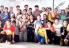 Winners posing along with dignitaries and officials at the concluding function of Inter-District Tournaments.