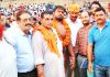 Organisers felicitating Wrestler after winning the title.