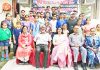 Sport climbers posing along with dignitaries and officials in Jammu on Thursday.