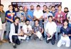 Winners of Billiards and Snooker Championships posing along with the dignitaries during valedictory function at Billiards Hall, MA Stadium in Jammu. -Excelsior/Rakesh