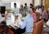 Advisor K Vijay Kumar chairing a meeting of Health and Medical Education Department on Wednesday.