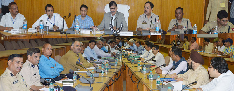 Advisor K Vijay Kumar chairing a meeting at Udhampur on Friday. Advisor K Vijay Kumar chairing a meeting at Udhampur on Friday.