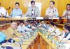 Advisor K Vijay Kumar chairing a meeting at Udhampur on Friday.