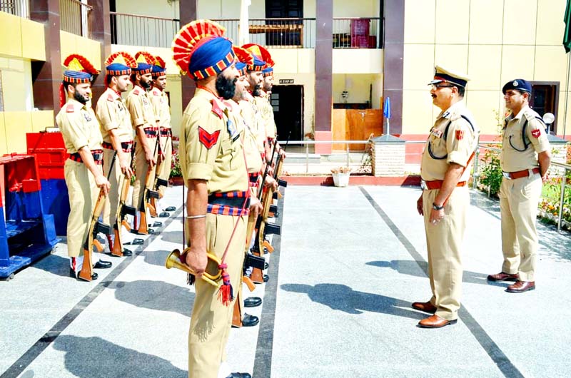 Director General of Police, Dilbag Singh inspecting guard of honour. Director General of Police, Dilbag Singh inspecting guard of honour.