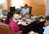 Principal Secretary Planning and Development, Rohit Kansal chairing a meeting with Administrative Secretaries at Srinagar on Thursday.
