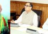 PM Narendra Modi during video conferencing with J&K CS on Wednesday.