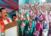Union Minister, Dr Jitendra Singh addressing a party meeting attended by BJP candidates contesting elections for Kathua, Lakhanpur and Nagri Municipal bodies at Kathua on Sunday. — Excelsior/Pardeep