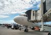 Trial operation of Aerobridge being carried out at Jammu Airport on Saturday.