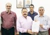 Union Minister Dr Jitendra Singh receiving a memorandum from a delegation of Group ‘B’ officers from Department of Science & Technology, at North Block, New Delhi on Tuesday.
