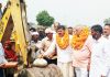 MP, Jugal Kishore Sharma kick starting construction of community bunkers at village Jeora in Suchetgarh constituency on Tuesday.