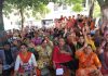 FMPHWs staging protest in office complex of Directorate of Health Services, Jammu.