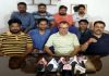 Chairman Cross LoC Traders Association Pawan Anand addressing press conference at Poonch. — Excelsior/Ramesh Bali