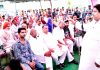 Senior Cong leader Raman Bhalla addressing party workers' meeting at Kunjwani in Gandhi Nagar constituency on Sunday.